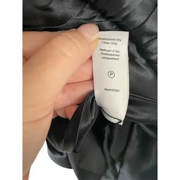 Cinq a Sept Drina Gown High‎ Low Crepe Satin Bow Size 6 Black - Picture 7 of 9